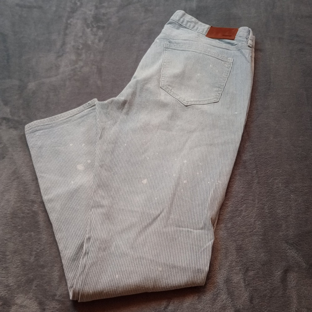 Madewell Railroad Stripe Jeans Pants Womens 29 Blue White Cotton Stretch Comfort